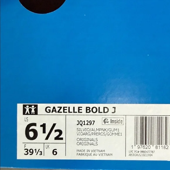 adidas Gazelle Bold Lavender Suede Sneakers with Peach Accents - Picture 5 of 6